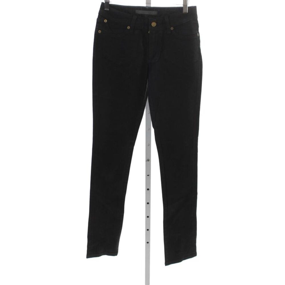 SUPERFINE Womens Skinny Black Jeans Button Mid Rise Inseam 32 Size 27